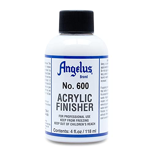 Angelus Brand Acrylic Leather Paint Finisher compatible with Wool, No. 600-4oz