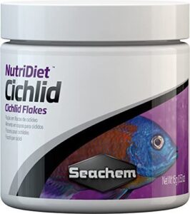 seachem nutridiet cichlid fish flakes - probiotic formula with garlicguard 15g/.5oz