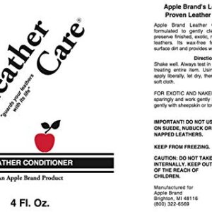 Apple Brand Wax-Free Leather Care Preservative and Conditioner - 4 Ounces