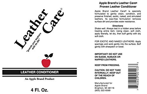 Apple Brand Wax-Free Leather Care Preservative and Conditioner - 4 Ounces