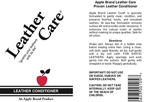 Apple Leather Care Leather Conditioner 8oz Bottle