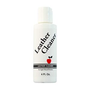 apple brand leather cleaner 4 oz - great for shoes, boots, handbags, car upholstery, furniture - removes surface dirt, grime, salt and more from finished leathers