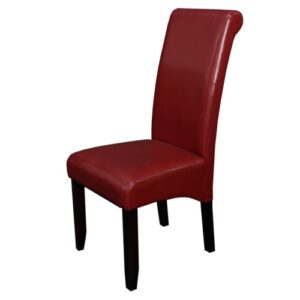 monsoon pacific milan faux leather dining chairs (set of 2), red