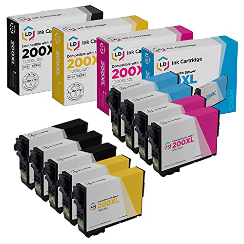 LD Products Remanufactured Ink Cartridge Replacement for Epson 200XL ( 3 Black, 2 Cyan, 2 Magenta, 2 Yellow , 9 pk )