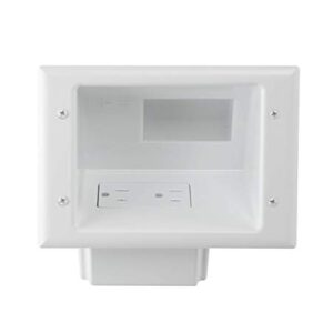 DATA COMM Electronics 45-0071-WH Recessed Low Voltage Mid-Size Plate with Duplex Receptacle