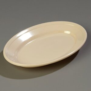 Carlisle FoodService Products 4356325 Dallas Ware Melamine Oval Platter Tray, 9.25" x 6.25", Tan (Pack of 24)