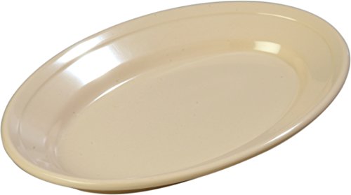 Carlisle FoodService Products 4356325 Dallas Ware Melamine Oval Platter Tray, 9.25" x 6.25", Tan (Pack of 24)