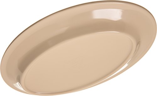 Carlisle FoodService Products 4356325 Dallas Ware Melamine Oval Platter Tray, 9.25" x 6.25", Tan (Pack of 24)