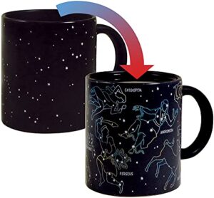the unemployed philosophers guild heat changing constellation mug - add coffee or tea and 11 constellations appear - comes in a fun gift box