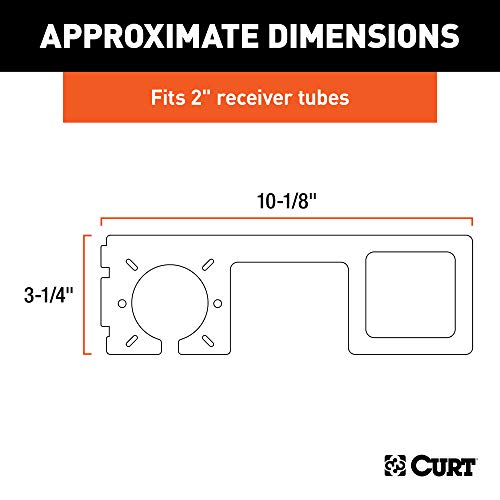 CURT 58000 Easy-Mount Vehicle Trailer Wiring Connector Mounting Bracket for 2-Inch Receiver, 4 or 5-Way Flat, 6 or 7-Way Round, GLOSS BLACK POWDER COAT