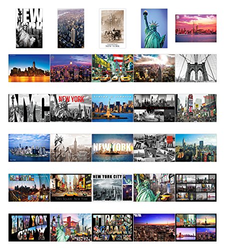 New 60 Various NYC New York Collectible Photo Postcards 4x6 Inch with Box