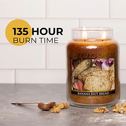 A Cheerful Giver — Banana Nut Bread - 24oz Large Scented Candle Jar with Lid - Cheerful Candle - 135 Hours of Burn Time, Christmas Gift for Women, Brown