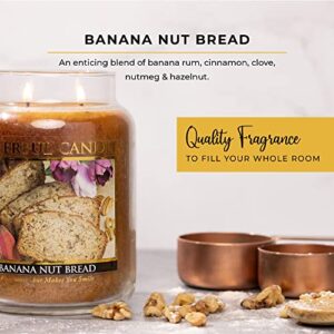 A Cheerful Giver — Banana Nut Bread - 24oz Large Scented Candle Jar with Lid - Cheerful Candle - 135 Hours of Burn Time, Christmas Gift for Women, Brown