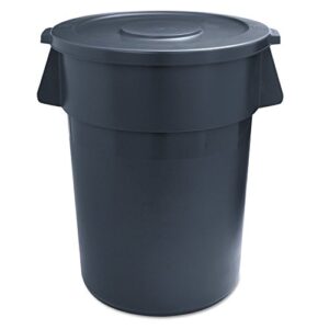 unisan 32glwr gra round waste receptacle, plastic, 32 gallon capacity, gray