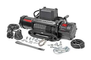 rough country 12,000lb pro series electric winch | synthetic rope - pro12000s, black