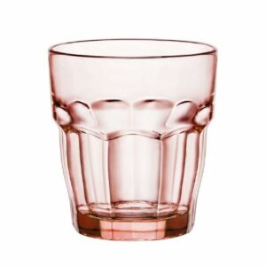 Bormioli Rocco Rock Bar Lounge Rocks Glasses, Peach, Set of 6 9.25 oz