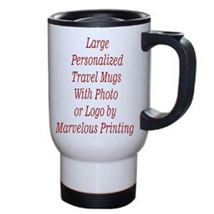 personalized mug custom mug with photo or logo (14oz, white travel)