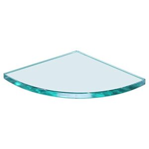 quarter circle glass shelf 6" x 6" inch -3/8 " inch thick - flat polished