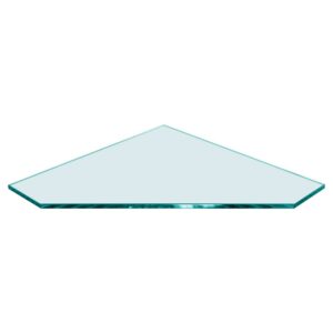 pentagon glass corner shelf - 16" x 16" inch - 3/8" inch thick- flat polished