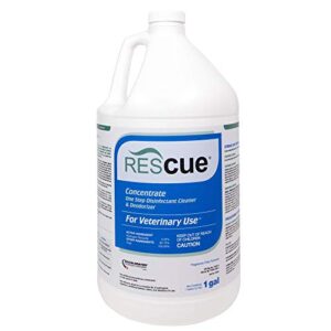 rescue one-step disinfectant cleaner & deodorizer, for veterinary use, animal shelters, pet foster homes, kennels, litter box, concentrate, 1-gallon