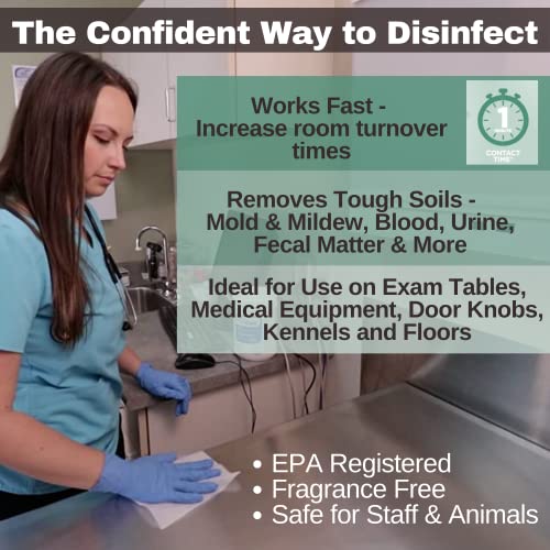 REScue One-Step Disinfectant Cleaner & Deodorizer, For Veterinary Use, Animal Shelters, Pet Foster Homes, Kennels, Litter Box, Concentrate, 1-Gallon
