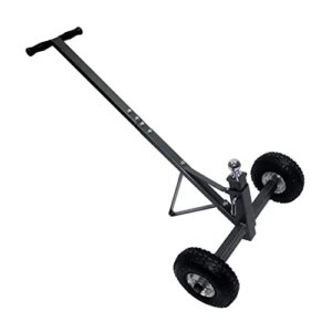 tow tuff tmd-600aff heavy duty solid steel 600 pound capacity trailer dolly with adjustable hitch ball height and 10 inch flat free tires,black,600 lb capacity/2 wheels