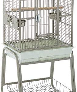 A&E Cage 782217 Platinum Open Victorian Top with Plastic Base Bird Cage, 22" x 17"