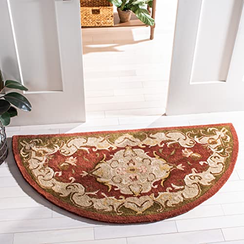 SAFAVIEH Classic Collection Accent Rug - 2'3" x 4', Rust & Green, Handmade Traditional Oriental Wool, Ideal for High Traffic Areas in Entryway, Living Room, Bedroom (CL234A)