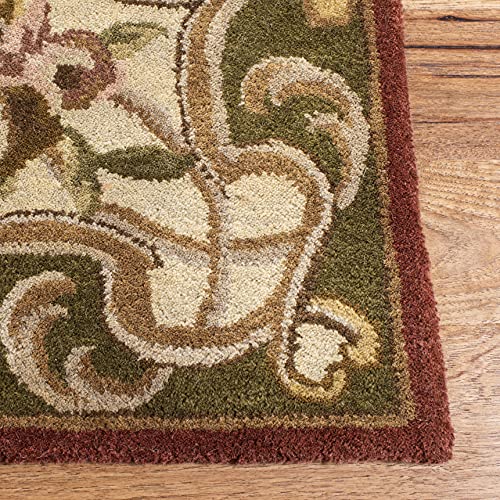 SAFAVIEH Classic Collection Accent Rug - 2'3" x 4', Rust & Green, Handmade Traditional Oriental Wool, Ideal for High Traffic Areas in Entryway, Living Room, Bedroom (CL234A)