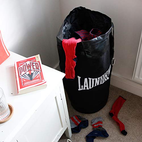 Suck UK | Laundry Bag | Punching Bag Shaped Hampers For Laundry | Laundry Basket & Dorm Room Essentials | Gifts For Men | Dirty Clothes Hamper For Knock Out Boys Bedroom Decor | Black Laundry Hamper