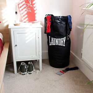 Suck UK | Laundry Bag | Punching Bag Shaped Hampers For Laundry | Laundry Basket & Dorm Room Essentials | Gifts For Men | Dirty Clothes Hamper For Knock Out Boys Bedroom Decor | Black Laundry Hamper