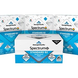 Georgia-Pacific Spectrum Standard 92 Multipurpose Paper, 8.5 x 11 Inches, 1 box of 3 packs (1500 Sheets) (998606)