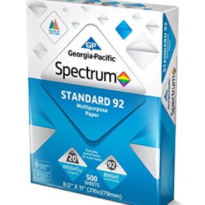 Georgia-Pacific Spectrum Standard 92 Multipurpose Paper, 8.5 x 11 Inches, 1 box of 3 packs (1500 Sheets) (998606)