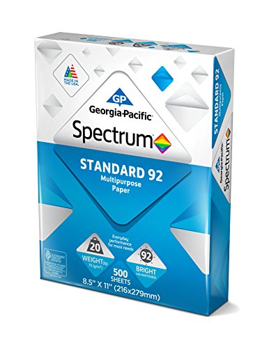 Georgia-Pacific Spectrum Standard 92 Multipurpose Paper, 8.5 x 11 Inches, 1 box of 3 packs (1500 Sheets) (998606)