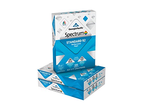 Georgia-Pacific Spectrum Standard 92 Multipurpose Paper, 8.5 x 11 Inches, 1 box of 3 packs (1500 Sheets) (998606)