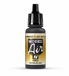 vallejo model air 17 ml acrylic paint - nato black