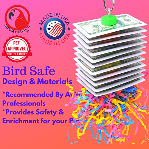 Bonka Bird Toys 1472 Small Poker Shred Bird Toy Parrot cage Craft Cockatiel Parakeet Forage Shred Budgie Accessories Assorted chew Supplies