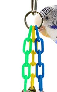 Bonka Bird Toys 1532 Tiny 3 Bell Bird Toy Parrot Cage Toys Cages Budgie Parakeet Parrotlet Lovebird Quality Product Hand Made in The USA