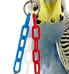 Bonka Bird Toys 1532 Tiny 3 Bell Bird Toy Parrot Cage Toys Cages Budgie Parakeet Parrotlet Lovebird Quality Product Hand Made in The USA