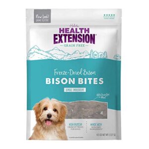 health extension freeze dried dog treat, gluten & grain-free, puppy training treats, freeze - dried bison (4.5 oz / 127 g)
