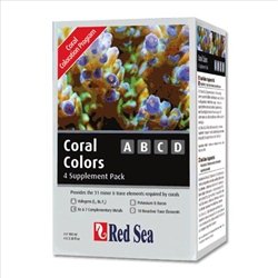 red sea fish pharm are22040 4-pack coral colors abcd supplements for aquarium, 100ml