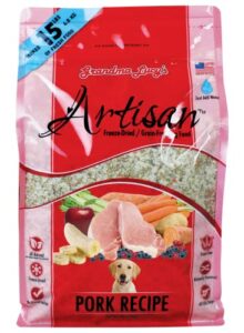 grandma lucy's artisan dog food, grain free and freeze-dried - artisan pork, 3lb bag