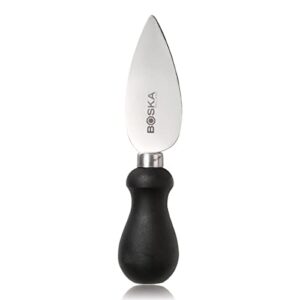 cheese knife professional series - round-tip serrated cheese knife - stainless steel with durable handle for charcuterie board semi hard block cheese or cheddar gouda swiss and mozzarella appetizer