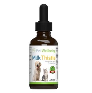 pet wellbeing milk thistle for dogs - supports liver health, protects liver - glycerin-based natural herbal supplement - 2 oz (59 ml)