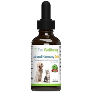pet wellbeing adrenal harmony gold - vet-formulated - for dog cushing's, adrenal health, cortisol balance - natural herbal supplement 2 oz (59 ml)