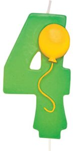 creative converting numerical balloon candle, 3", green