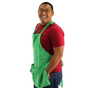 chemical guys mic_apron1 microfiber detailing apron with pockets and hook and loop straps for cords
