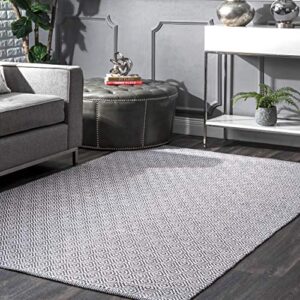 nuloom lorretta geometric cotton area rug, 8x10, gray