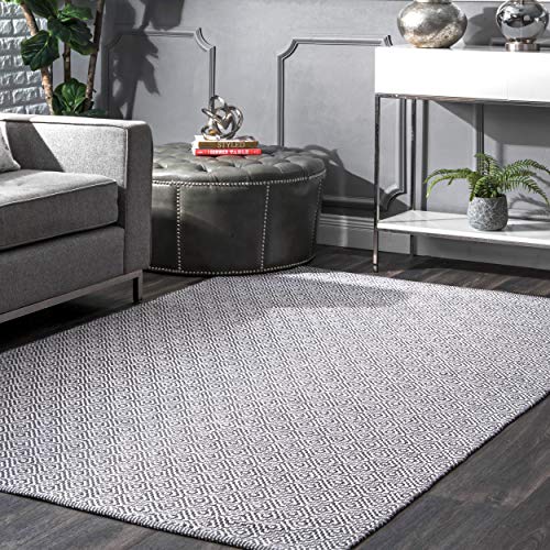 nuLOOM Lorretta Geometric Cotton Area Rug, 8x10, Gray