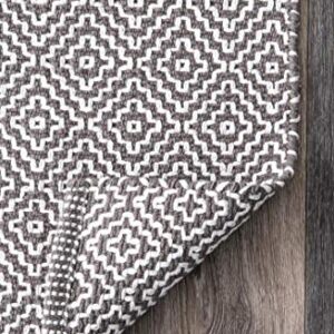 nuLOOM Lorretta Geometric Cotton Area Rug, 8x10, Gray